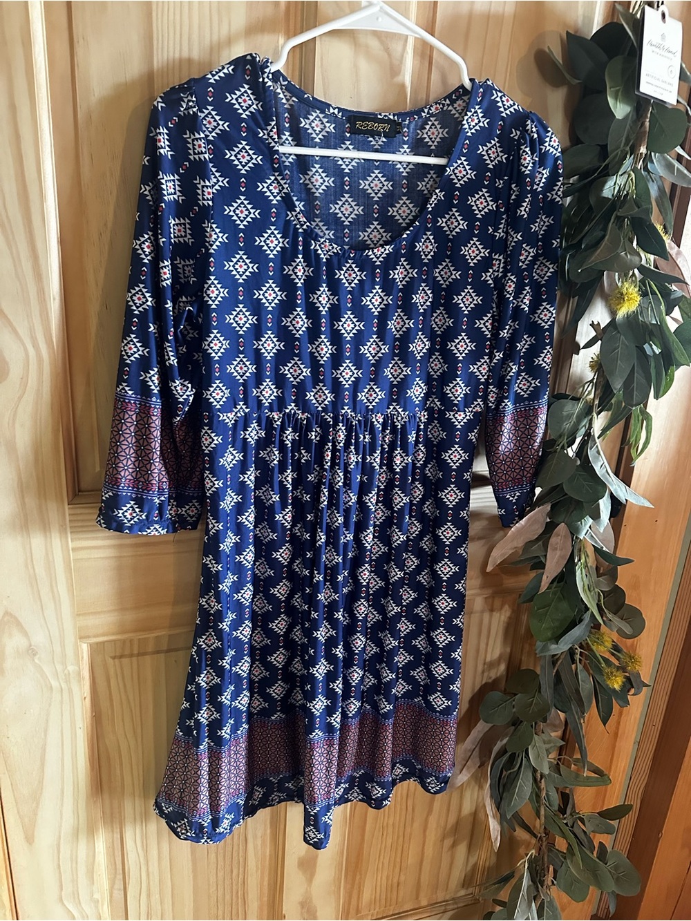 Reborn Navy Geometric Print Tunic or mini dress